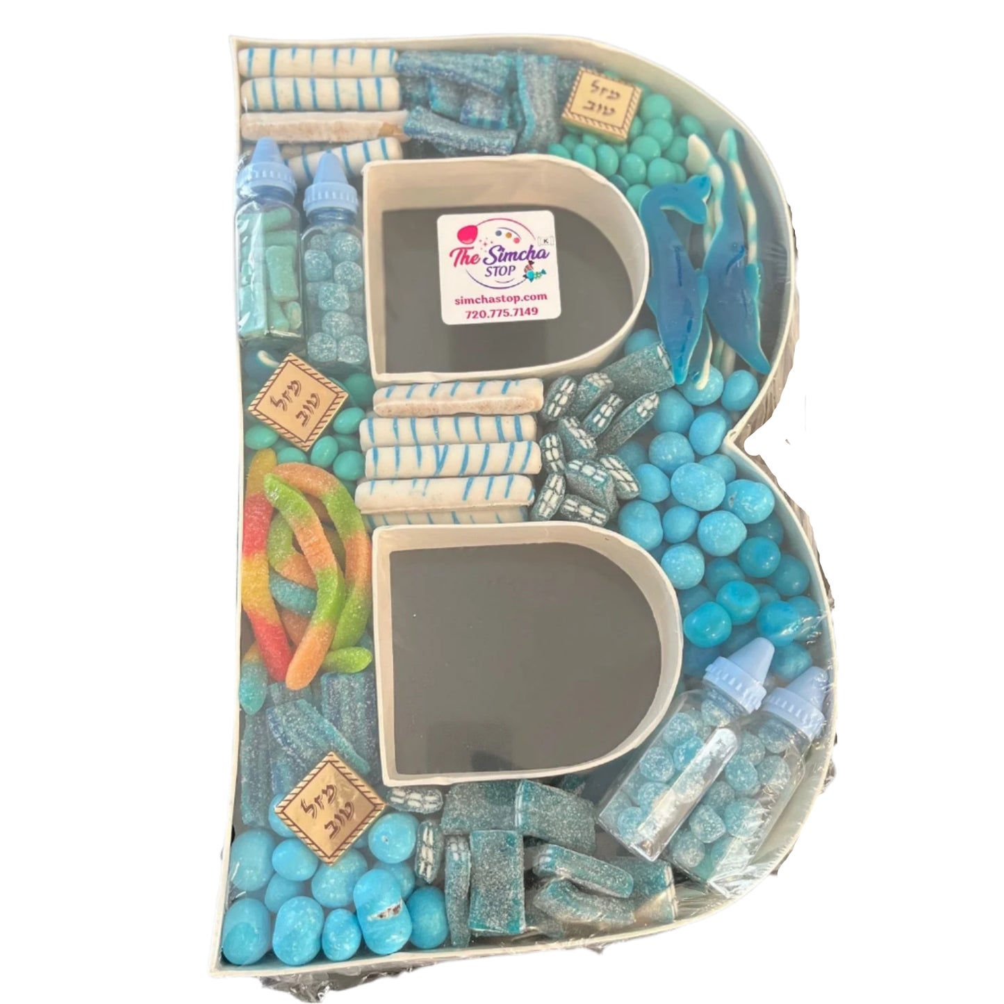 Personalized Initial Blue candy and Chocolate tray