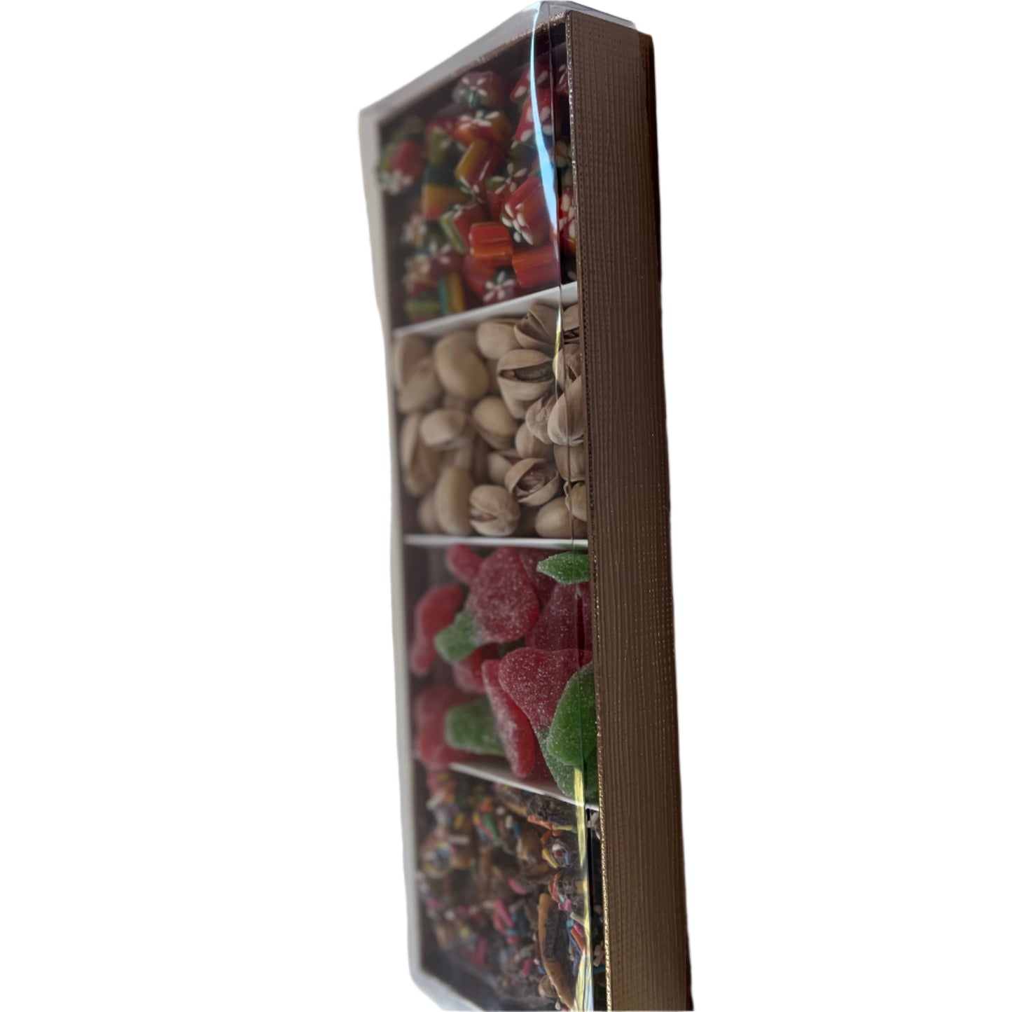Four Section Gold Tray - Gift Box with Clear Cover